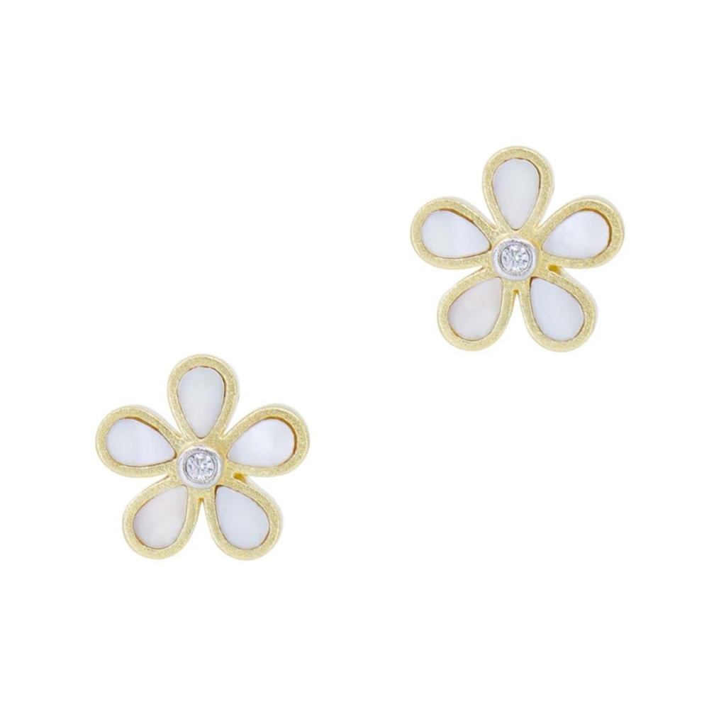 Freida Rothman CITY MOTHER OF PEARL PETAL STUD EARRINGS
